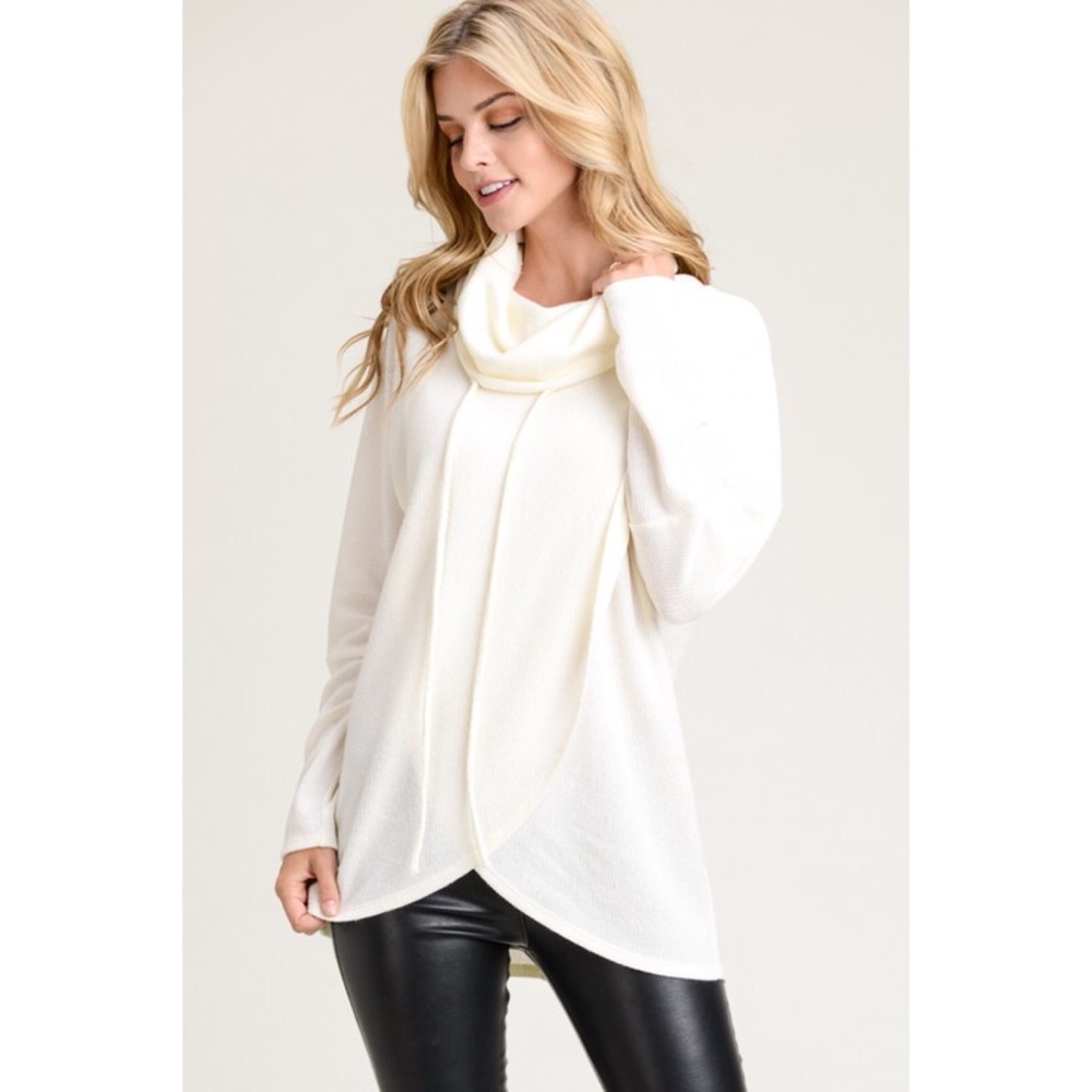 LAST ONE! Ivory Cowl Neck Top - Picture 3 of 4
